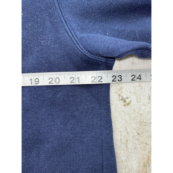 Vintage Embellished Happy Fall Y'all Scarecrow Pumpkins cozy Blue Sweatshirt - Picture 5 of 7